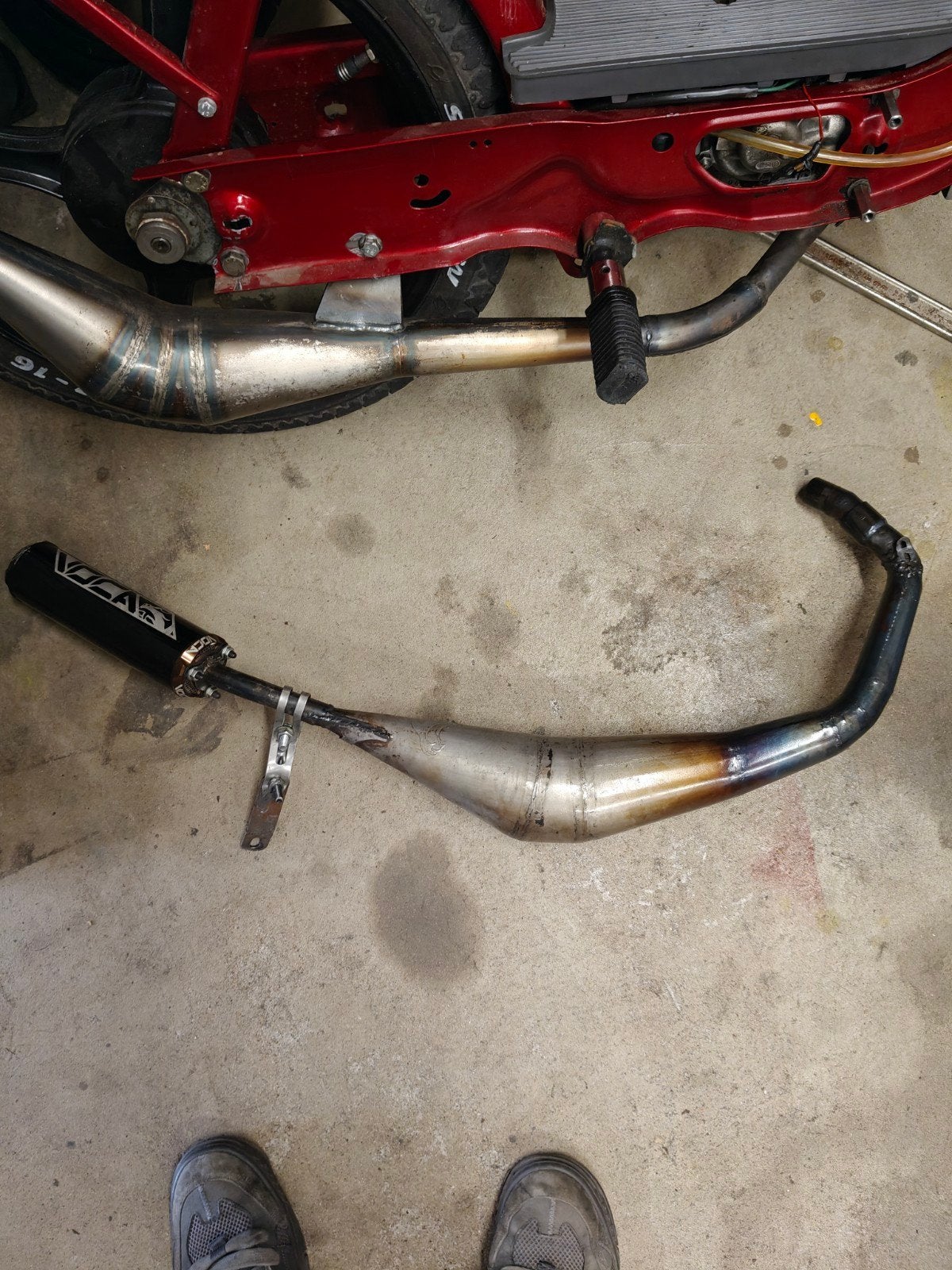 Uitlaat Voca Racing Warrior Zwart 50/70CC AM6, Ophalen of Verzenden, Zo goed als nieuw, Uitlaat, Voca Racing