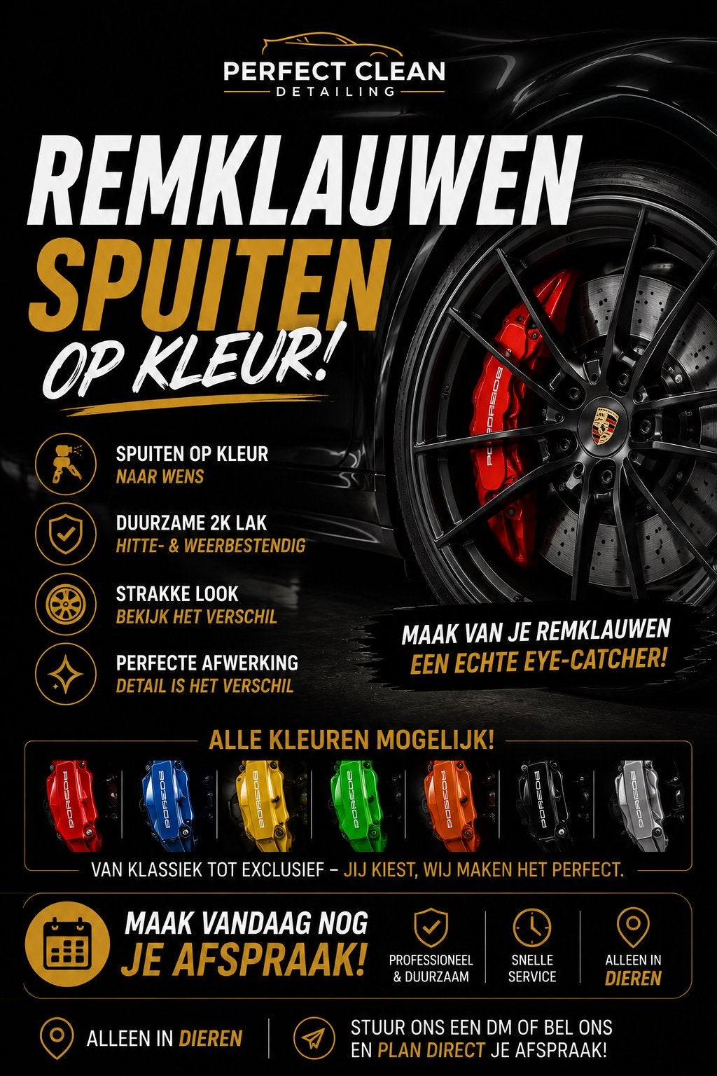 Remklauwen spuiten in elke gewenste kleur!, Ophalen