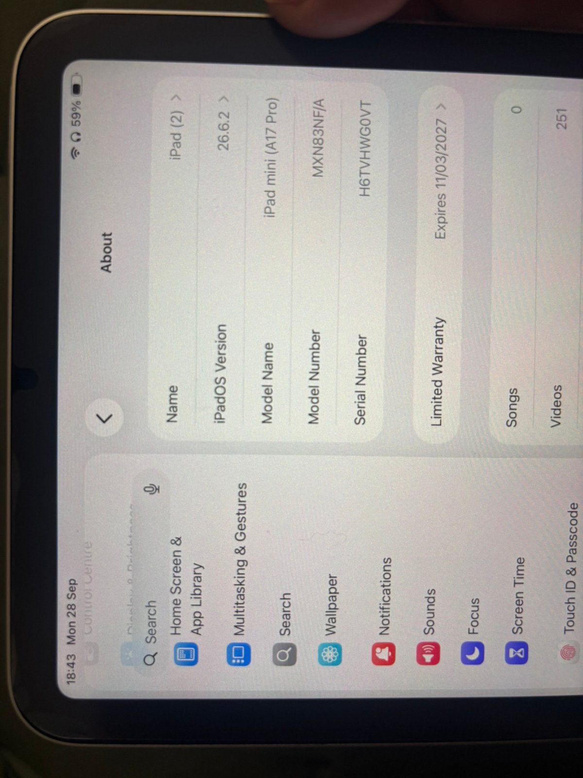 Foto 8 van iPad mini 7 (A17 Pro) 128GB – Nieuwstaat – 100% batterij