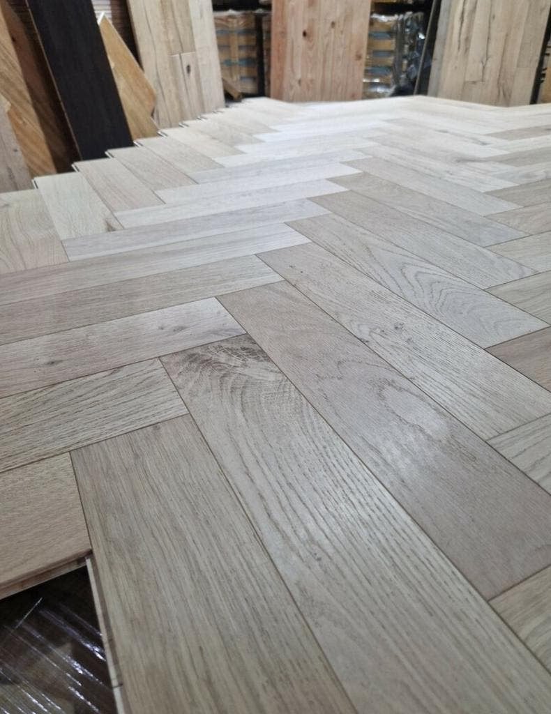 EIKEN VISGRAAT VLOER TOPKWALITEIT, Ophalen of Verzenden, Zo goed als nieuw, 75 m² of meer, Parket