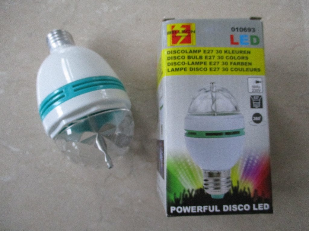 Roterende LED disco lamp, Muziek en Instrumenten, Licht en Laser, Ophalen of Verzenden, Zo goed als nieuw, Licht, Kleur