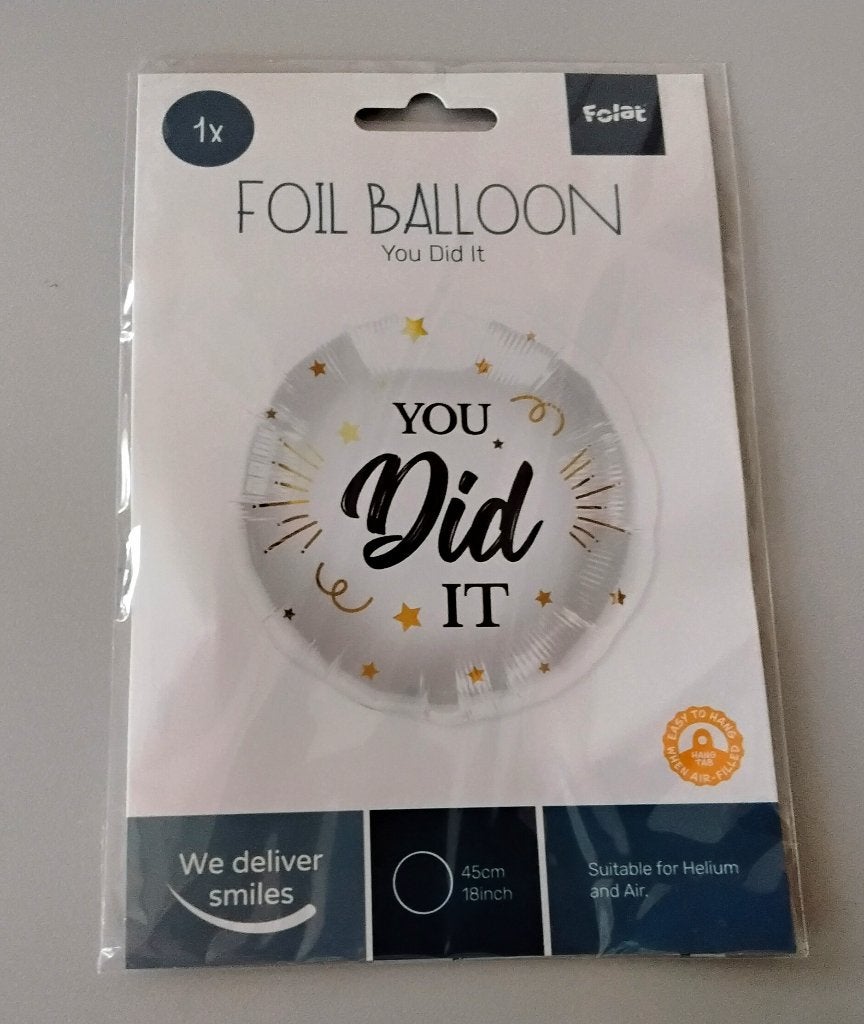 Folieballon: you did it - nieuw, Ophalen of Verzenden, Nieuw, Feestartikel, Overige
