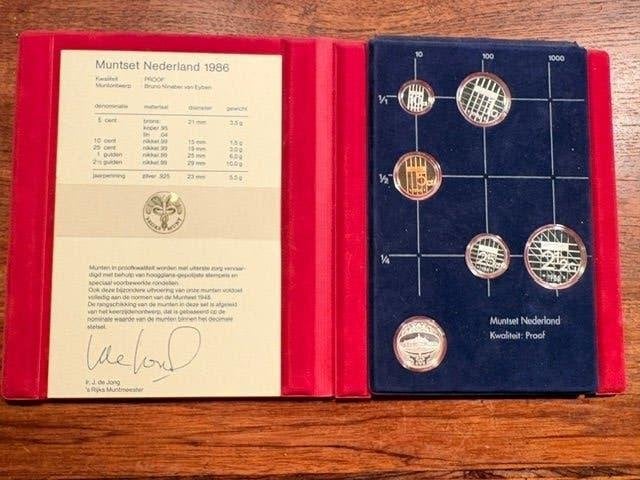 Muntset Utrecht 1986 luxe verpakking, Postzegels en Munten, Ophalen of Verzenden, Koningin Beatrix, Overige waardes, Setje