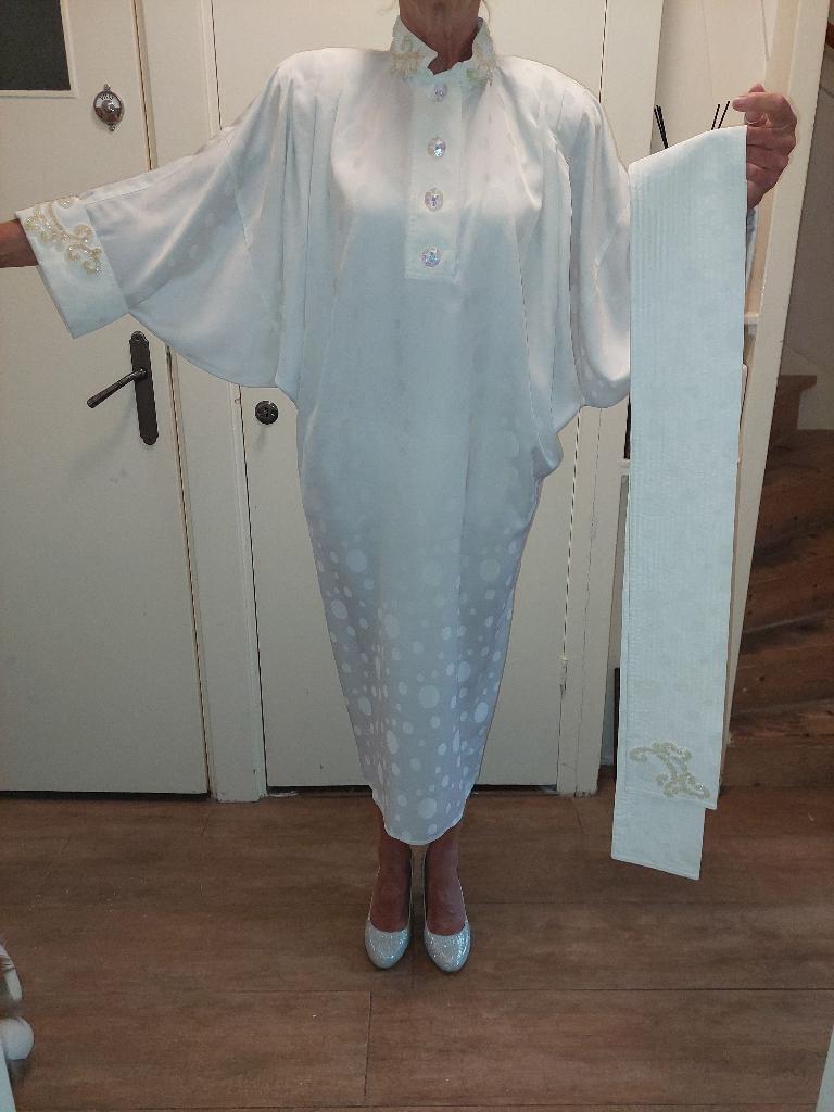 Jurk Sheila de Vries origineel, Kleding | Dames, Ophalen, Overige typen, Wit, Maat 42/44 (L)