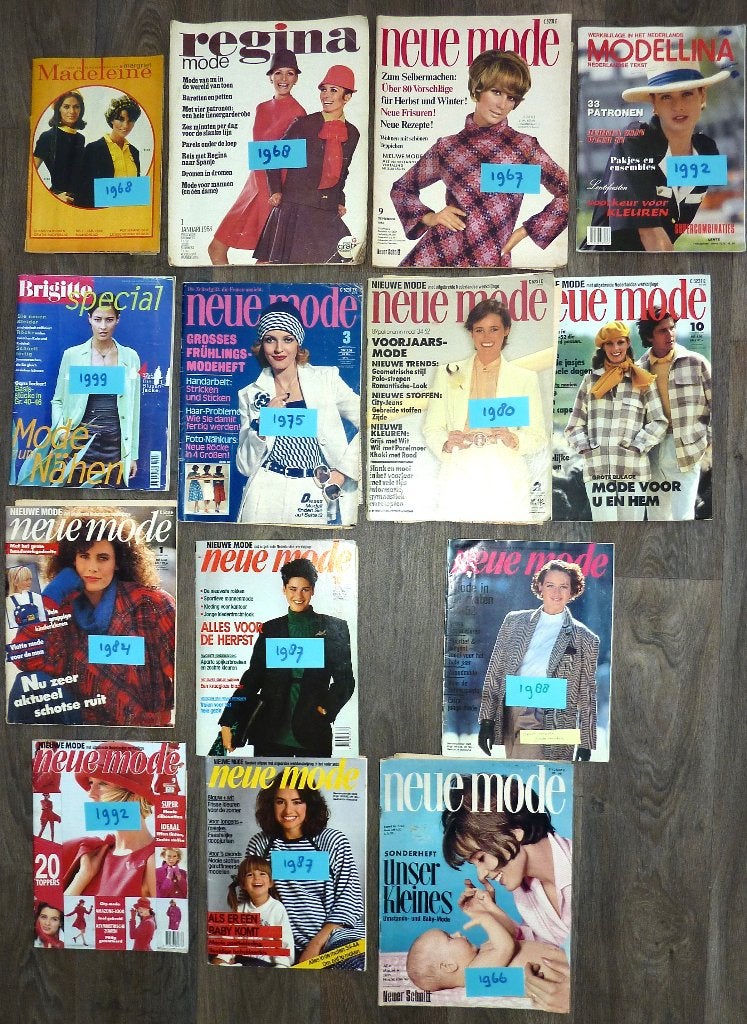 MADELEINE, REGINA, MODELLINA, NEUE MODE e.a.bladen (retro), Hobby en Vrije tijd, Kledingpatronen, Overige typen, Vrouw, Zo goed als nieuw