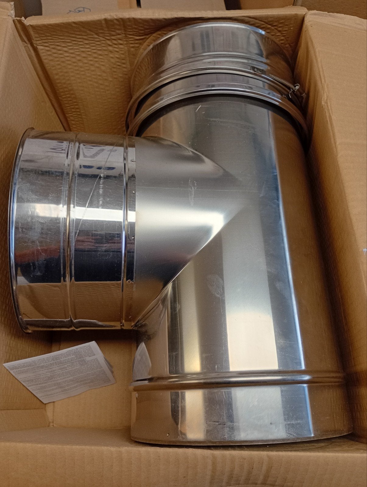 Dubbelwandig T-stuk 90 RVS met deksel – Ø200/250mm, Ophalen of Verzenden, Nieuw, Overige typen
