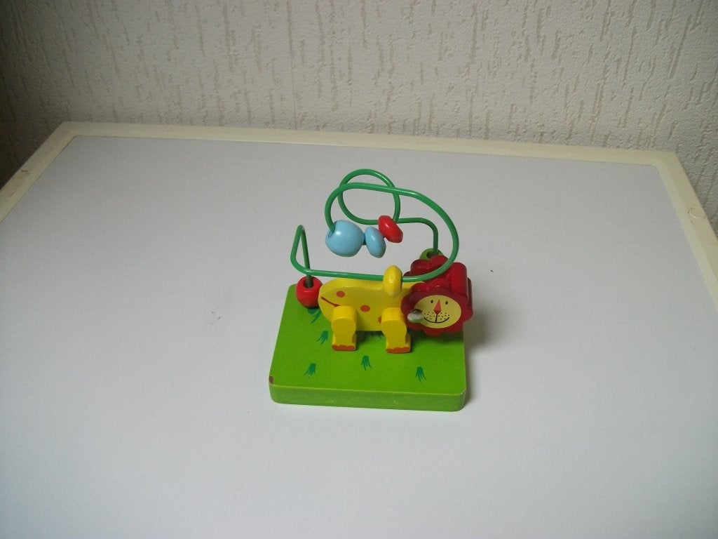 Kralenframe met leeuw, Kinderen en Baby's, Speelgoed | Houten speelgoed, Ophalen of Verzenden, Gebruikt