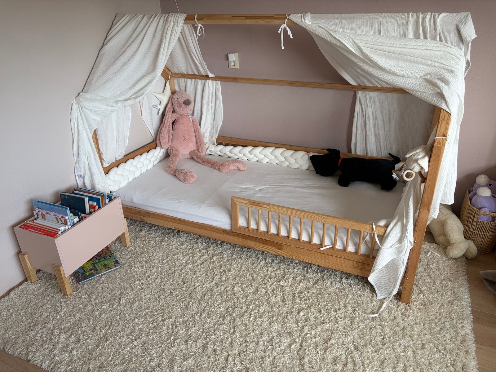 Peuterbed 90x200 mon lit cabane (huisbed B premium), 85 tot 100 cm, Ophalen of Verzenden, Zo goed als nieuw, Matras