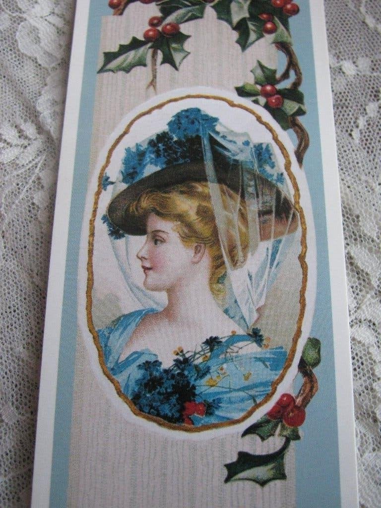 Groot Kado Label / Boekenlegger - Victoriaande Dame 16x6 cm, Verzenden