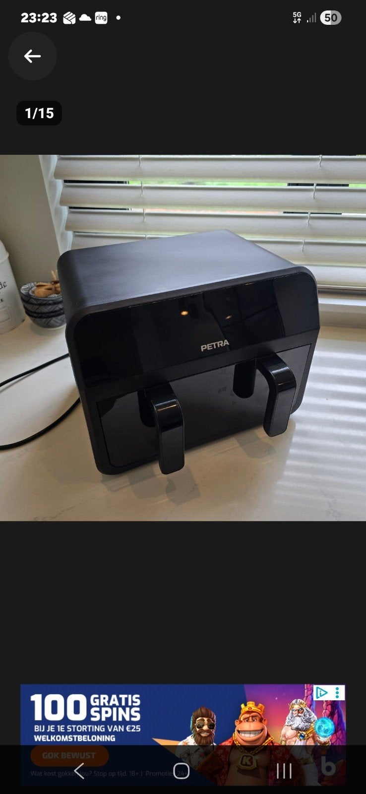 Petra 7L Dual Airfryer - PFAS-vrij, 2300W, Ophalen, Zo goed als nieuw, Airfryer, 1500 gram of meer