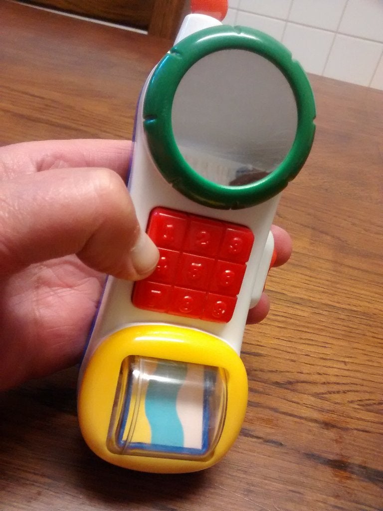 Chicco Rammelaar telefoon, Ophalen of Verzenden, Gebruikt, Rammelaar, Met geluid