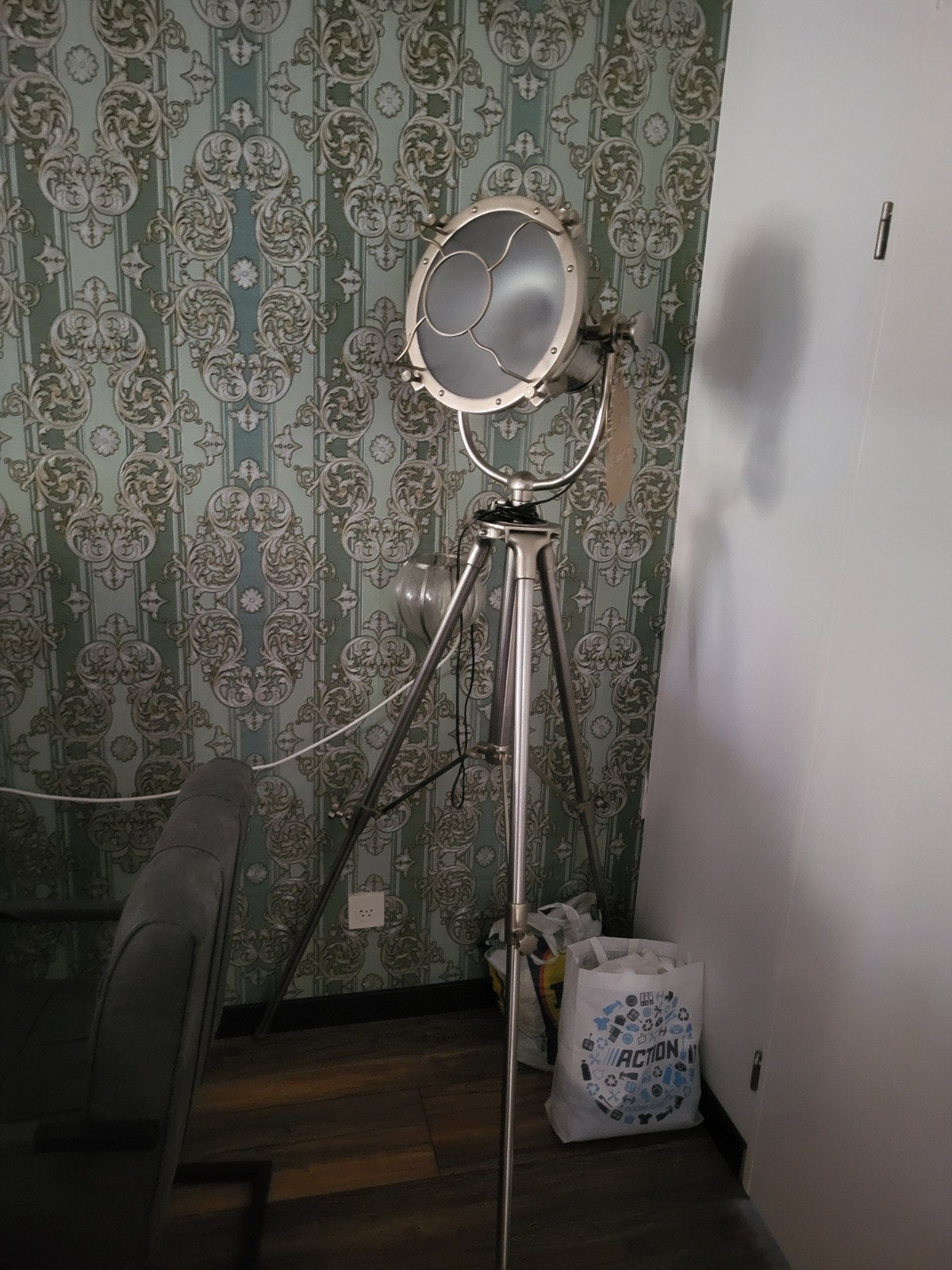 Super dikke staande lamp van staal - Hoge kwaliteit, Gebruikt, Metaal, E27 (groot), Ophalen of Verzenden