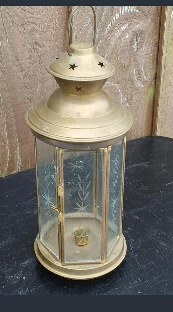 Vintage Messing Kandelaber / Lantaarn, Ophalen of Verzenden