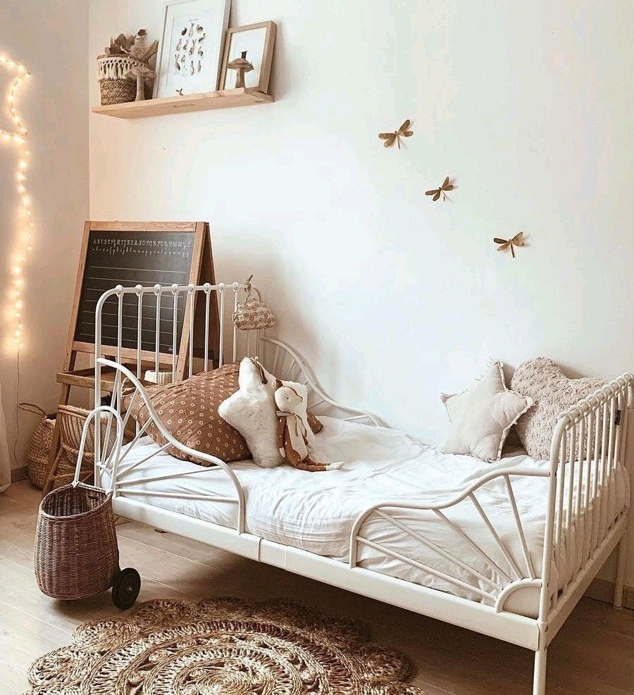 IKEA Minnen meegroeibed peuter/kinder bed eenpersoonsbed wit, Kinderen en Baby's, Ophalen, 70 tot 85 cm, Zo goed als nieuw, Matras