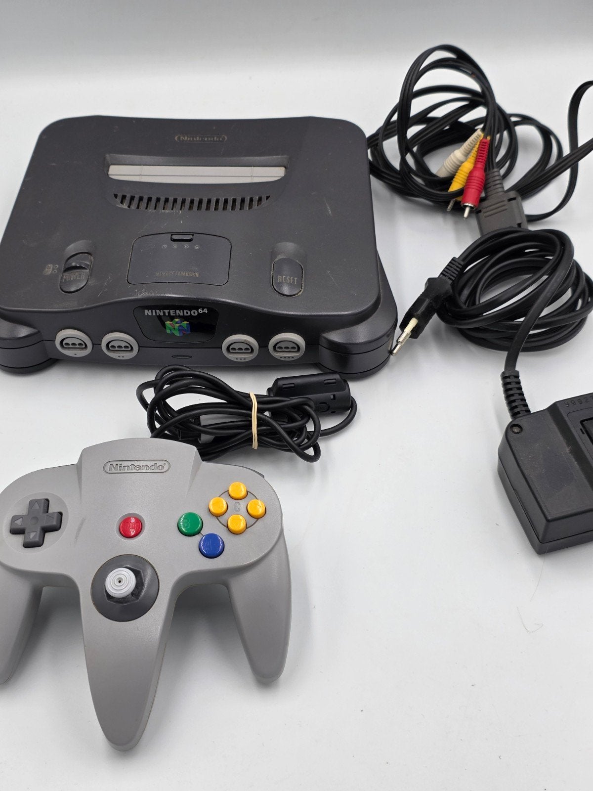Nintendo 64 console met controller en kabels, Ophalen of Verzenden, Gebruikt, Met 1 controller