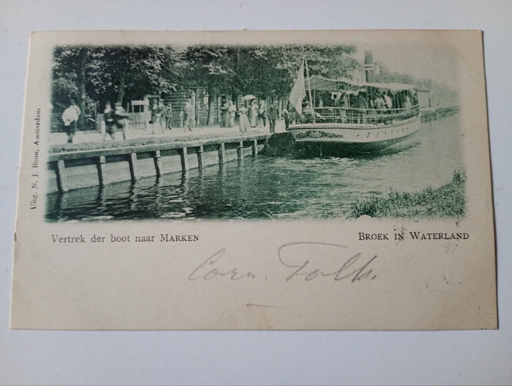 Broek in Waterland Boot naar Marken 1900, Ophalen of Verzenden, Voor 1920, Gelopen, Noord-Holland