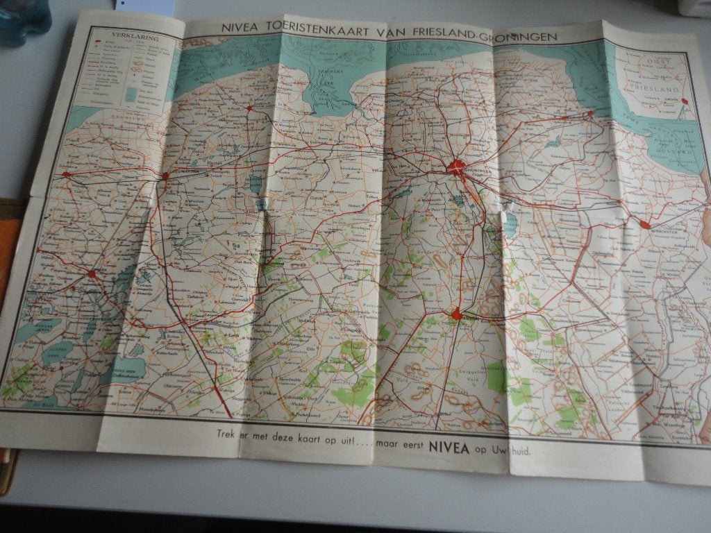 Nivea Toeristenkaarten: Friesland-  Gelderland, Overijssel, Gelezen, Ophalen of Verzenden, Landkaart, 1800 tot 2000
