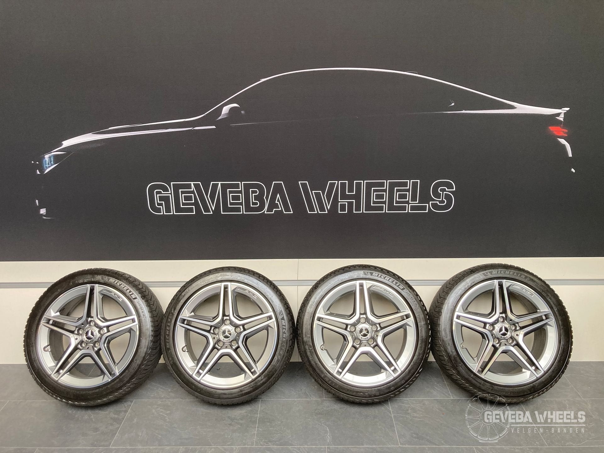 18” originele Mercedes A W177 AMG velgen + allseason banden, Auto-onderdelen, Banden en Velgen, 18 inch, Gebruikt, -, -