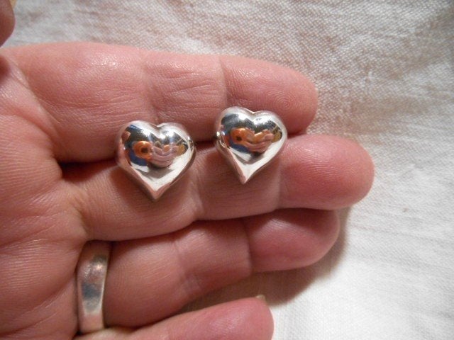 Lieve kleine echt zilveren HART oorbellen (stekers), Sieraden, Tassen en Uiterlijk, Antieke sieraden, Verzenden, Zilver, Oorbellen