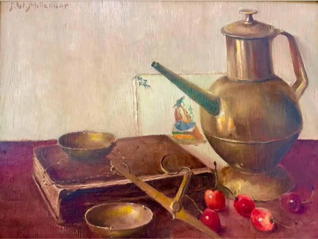 PIETER WILHELM MILLENAAR antiek olieverfschilderij stilleven, Ophalen of Verzenden