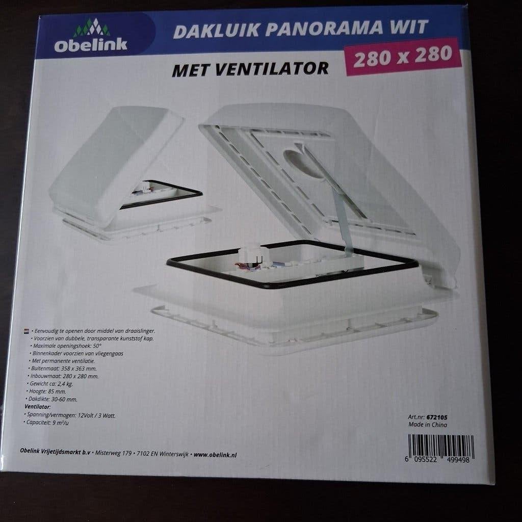 Dakluik met ventilator 28 x 28 cm., Caravans en Kamperen, Ophalen of Verzenden, Nieuw