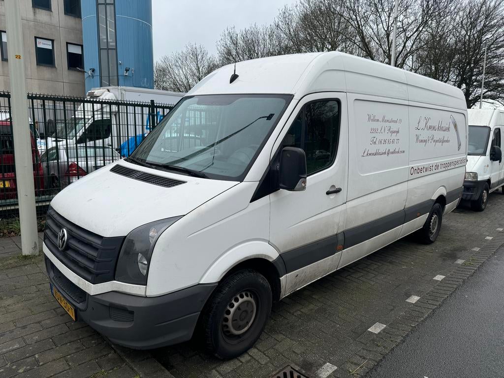 Volkswagen Crafter 164pk TDI GB L3H3 EUR5 AIRCO DEFECT, Auto's, Euro 5, Zwart, 4 cilinders, Volkswagen