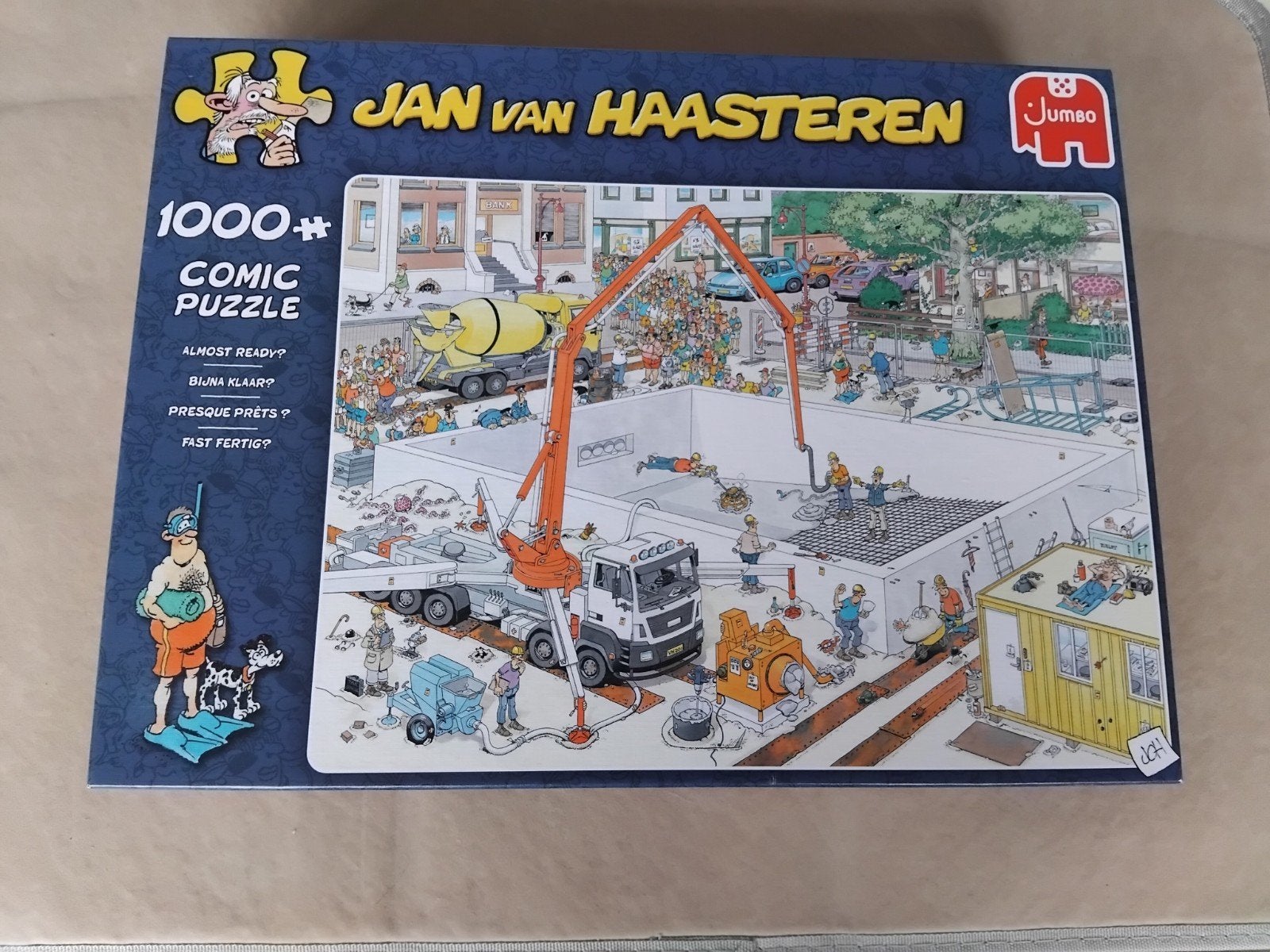 Jan van Haasteren puzzel 1000 stukjes - Bijna klaar?, Ophalen of Verzenden, 500 t/m 1500 stukjes, Zo goed als nieuw, Legpuzzel