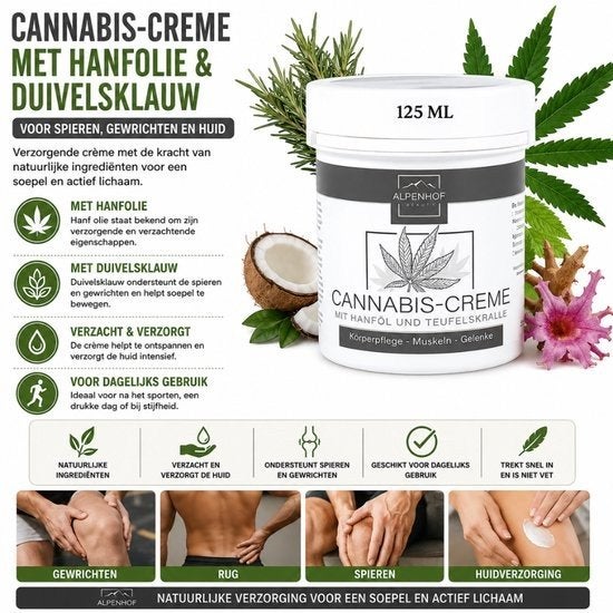 Partij Alpenhof Cannabis Crème 125 ML 12 Stuks, ., Overige typen, Nieuw, Ophalen of Verzenden