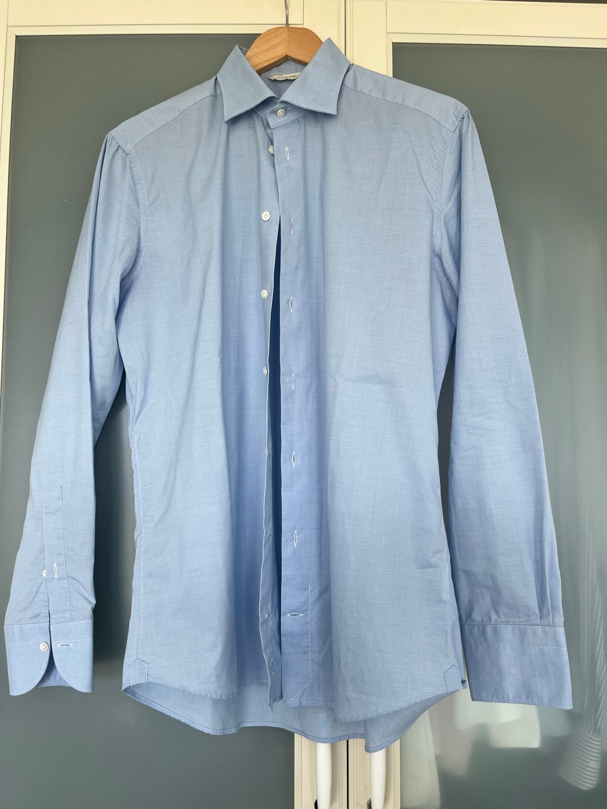 Suitsupply overhemd maat 41 Thomas Mason stof, Ophalen of Verzenden, Zo goed als nieuw, Blauw, Halswijdte 41/42 (L)