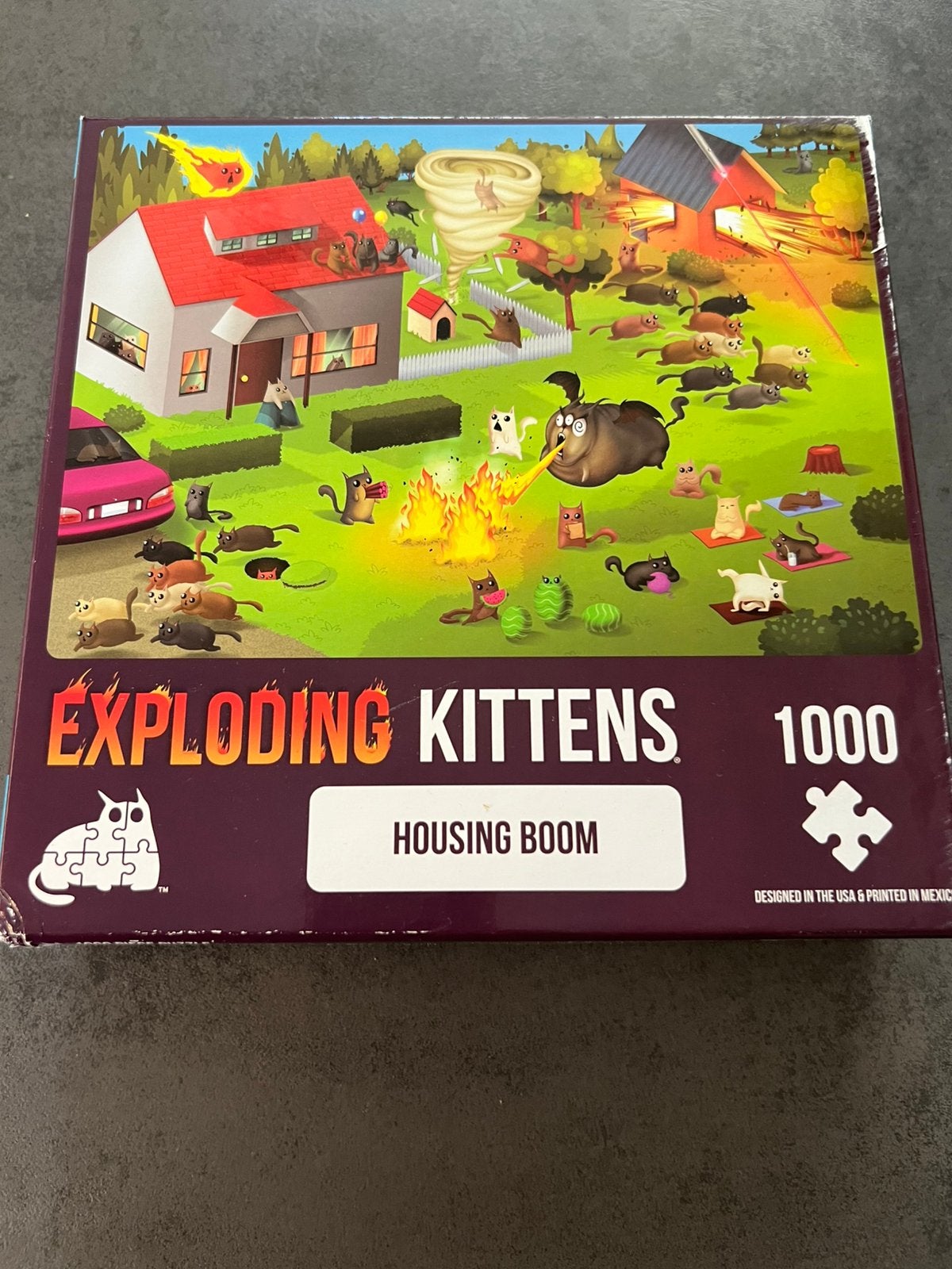 Nieuw explooding kittens puzzel 1000 stukjes Housing Boom, Ophalen of Verzenden, 500 t/m 1500 stukjes, Zo goed als nieuw