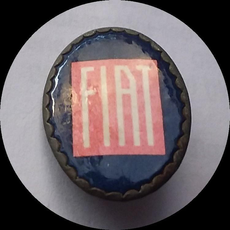Oude FIAT broche, rood blauw, Ophalen of Verzenden, Zo goed als nieuw, Transport, Speldje of Pin