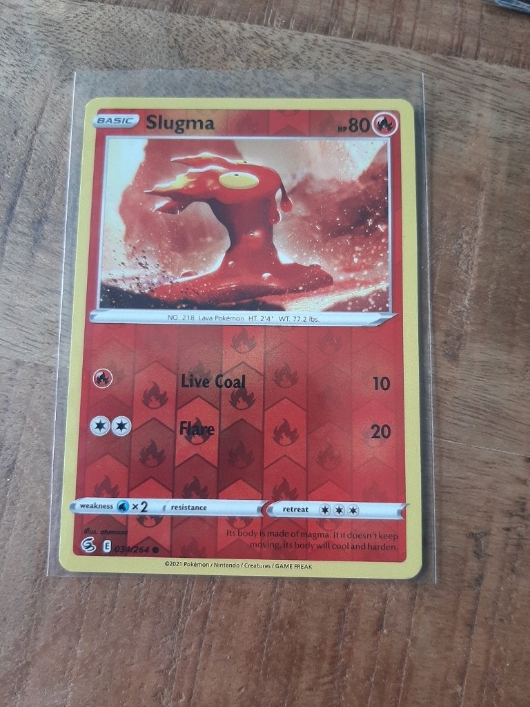 Slugma #34, Reverse Holo, Pokemon Fusion Strike, Ophalen of Verzenden, Nieuw, Losse kaart