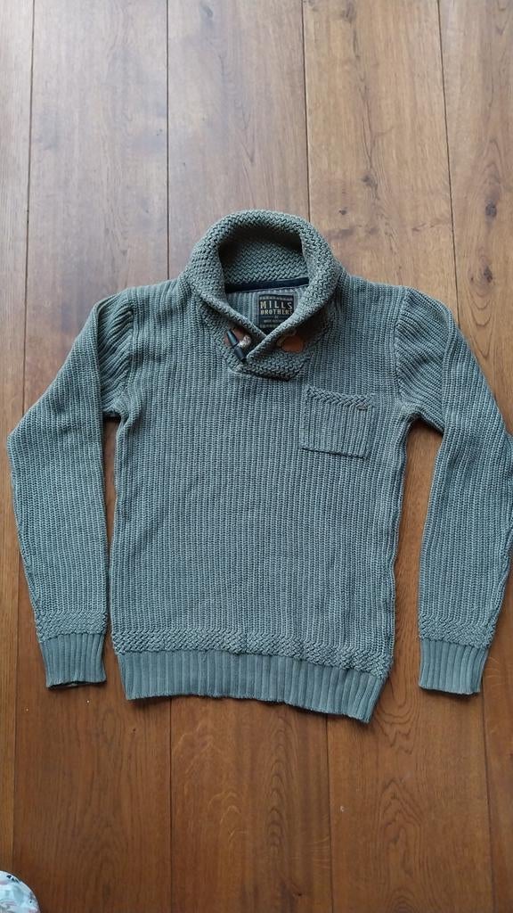 Mills Brothers Groene Gebreide Trui Maat M, Kleding | Heren, Maat 48/50 (M), Ophalen of Verzenden, Zo goed als nieuw, Mills Brothers