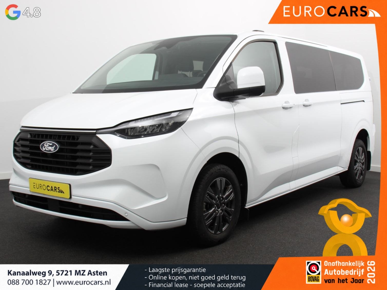 Ford Transit Custom 340 2.5 PHEV L2H1 Limited Automaat Incl., Auto's, Stof, Gebruikt, 1850 kg, Wit