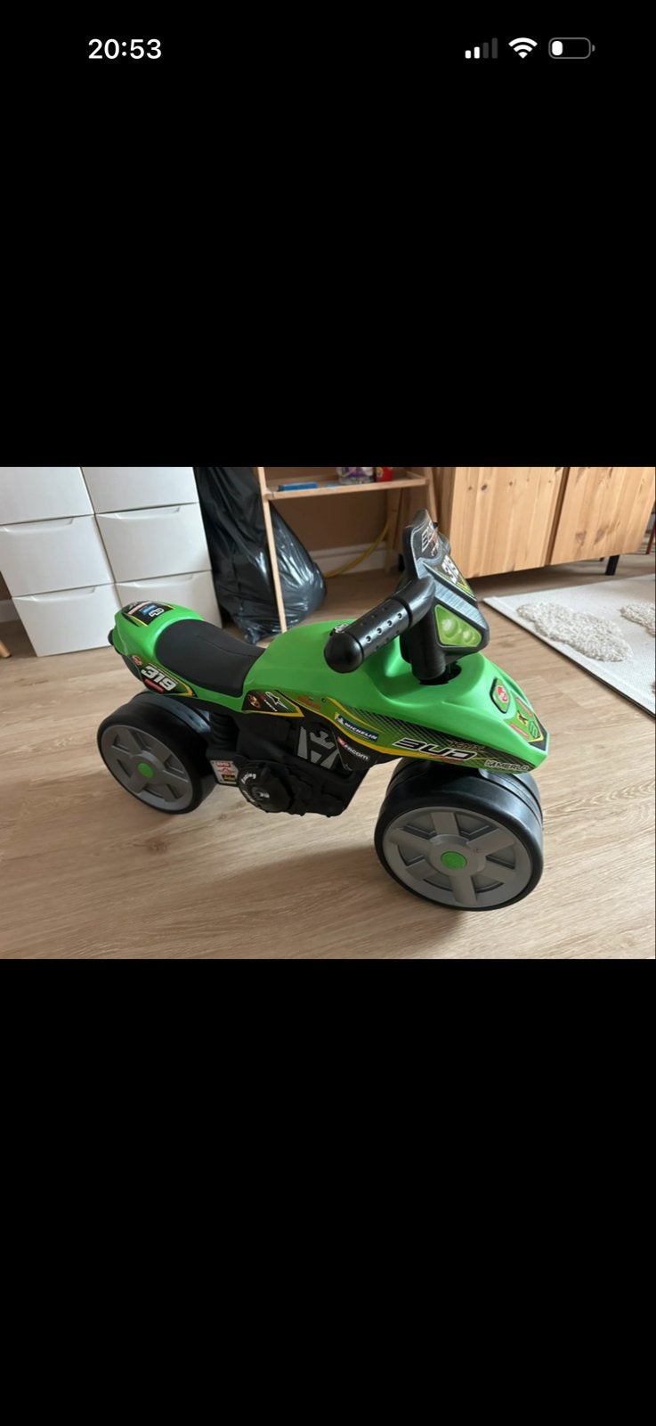 Stoere groene loopmotor voor de kleintjes, Kinderen en Baby's, Ophalen, Zo goed als nieuw, Loopfiets
