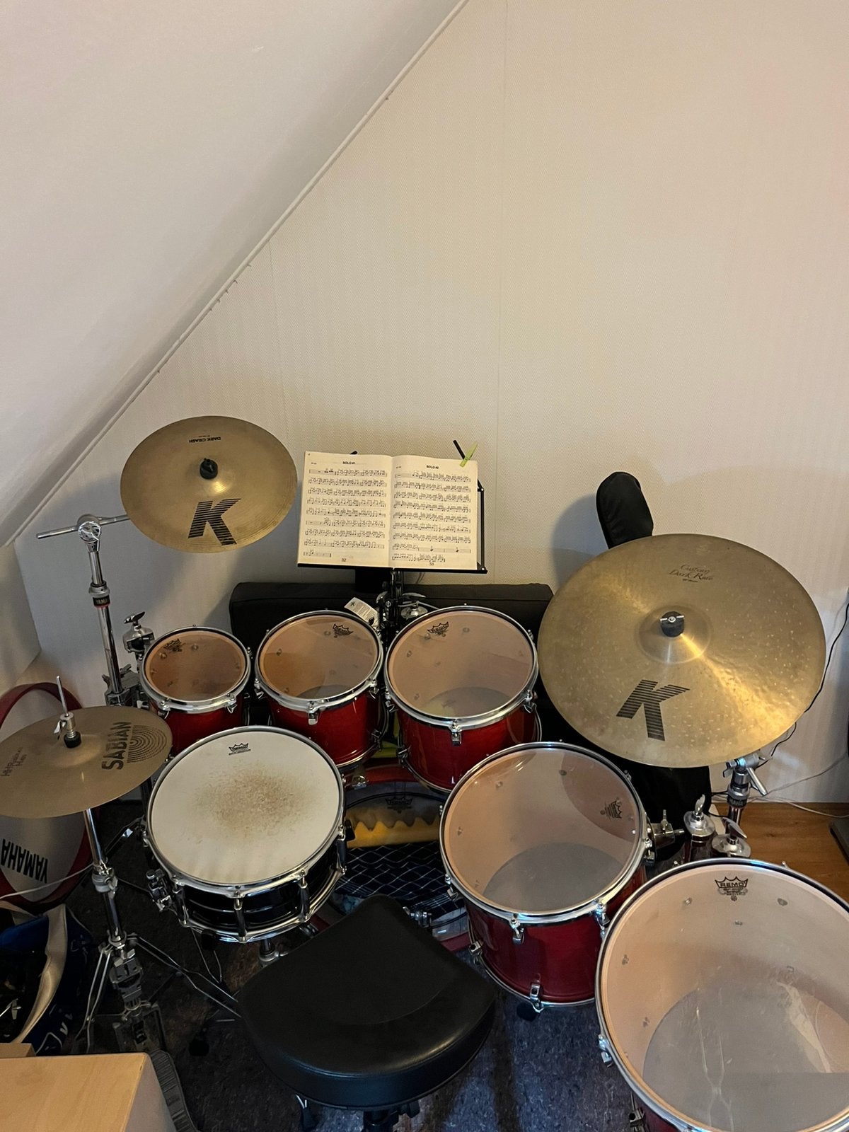 Yamaha Maple Custom Japanse drumset – Red Maple Lacquer, Muziek en Instrumenten, Drumstellen en Slagwerk, Ophalen, Gebruikt, Yamaha