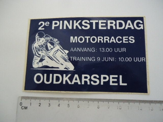 sticker oud Oudkarspel motorrace motorsport race racing, Verzenden, Zo goed als nieuw, Bedrijf of Vereniging