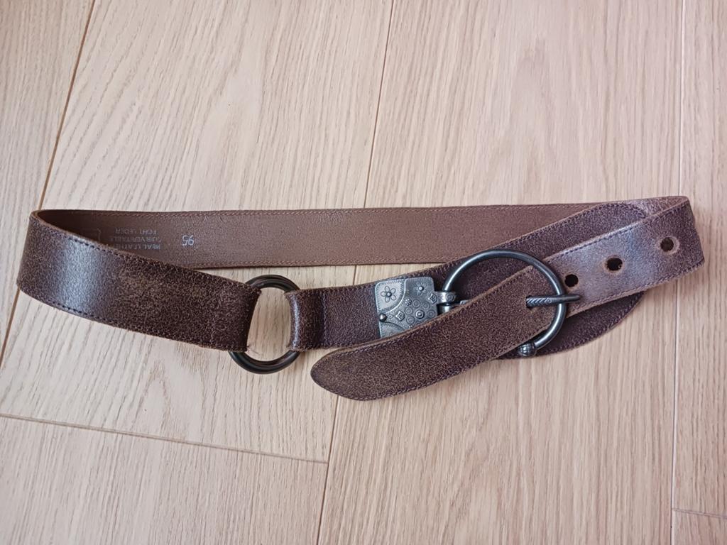 Stoere echt leren riem, maat 95, voor jurk of rok, Ophalen of Verzenden, Zo goed als nieuw, 90 tot 100 cm, Echt leder