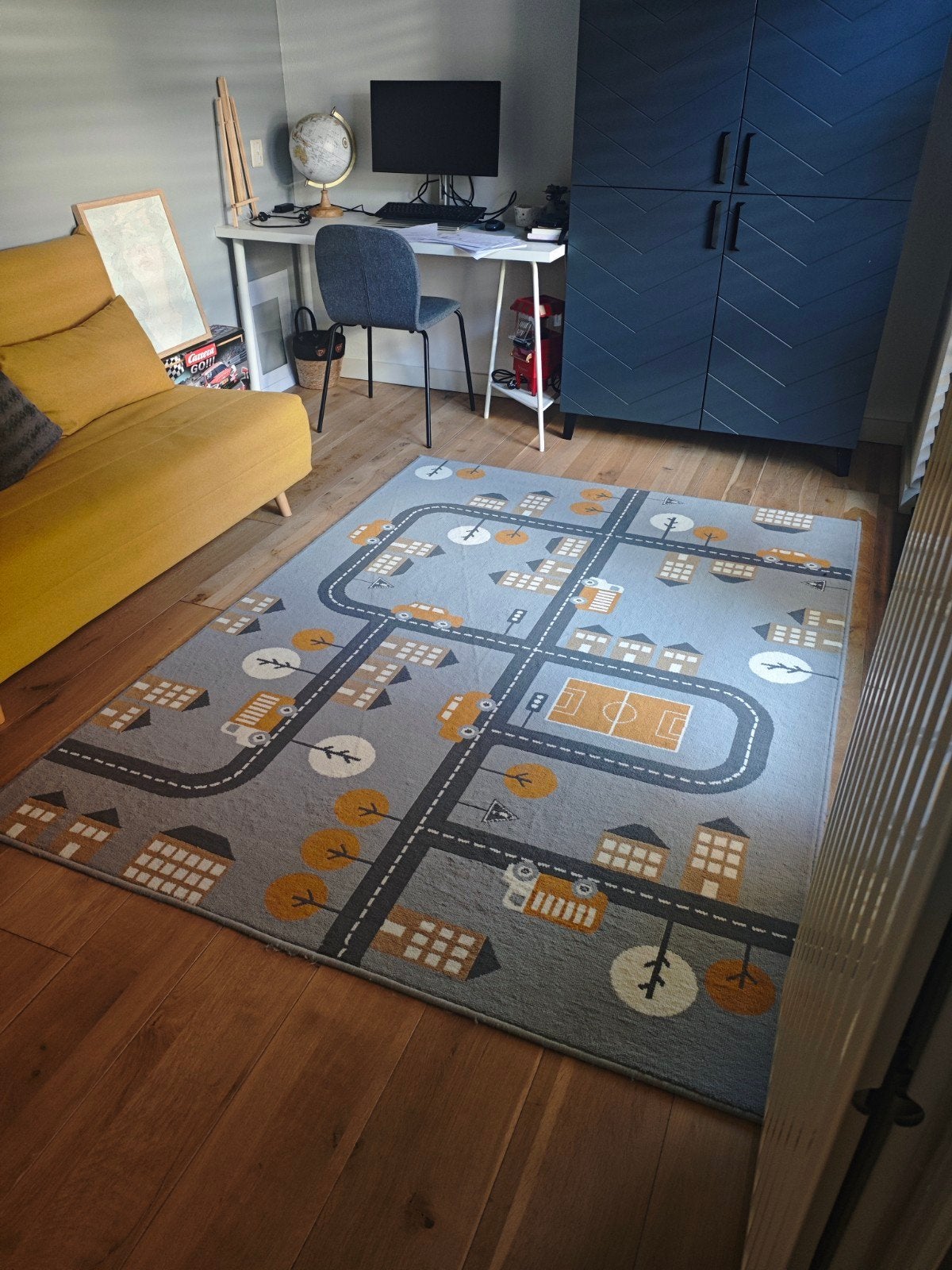 Hanse Home Speelkleed Wegen - Town grijs/geel 160x220 cm, Ophalen, Zo goed als nieuw