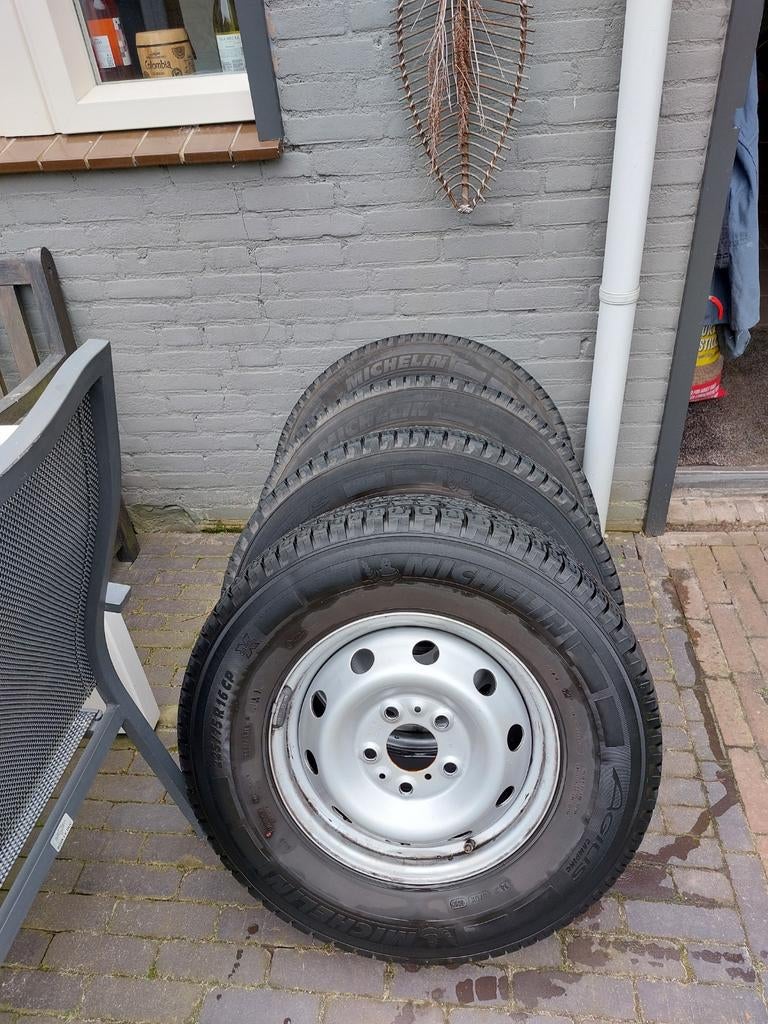 Set stalen velgen, met Michelin Agilis Cp Camping banden 16", Ophalen, Fiat
