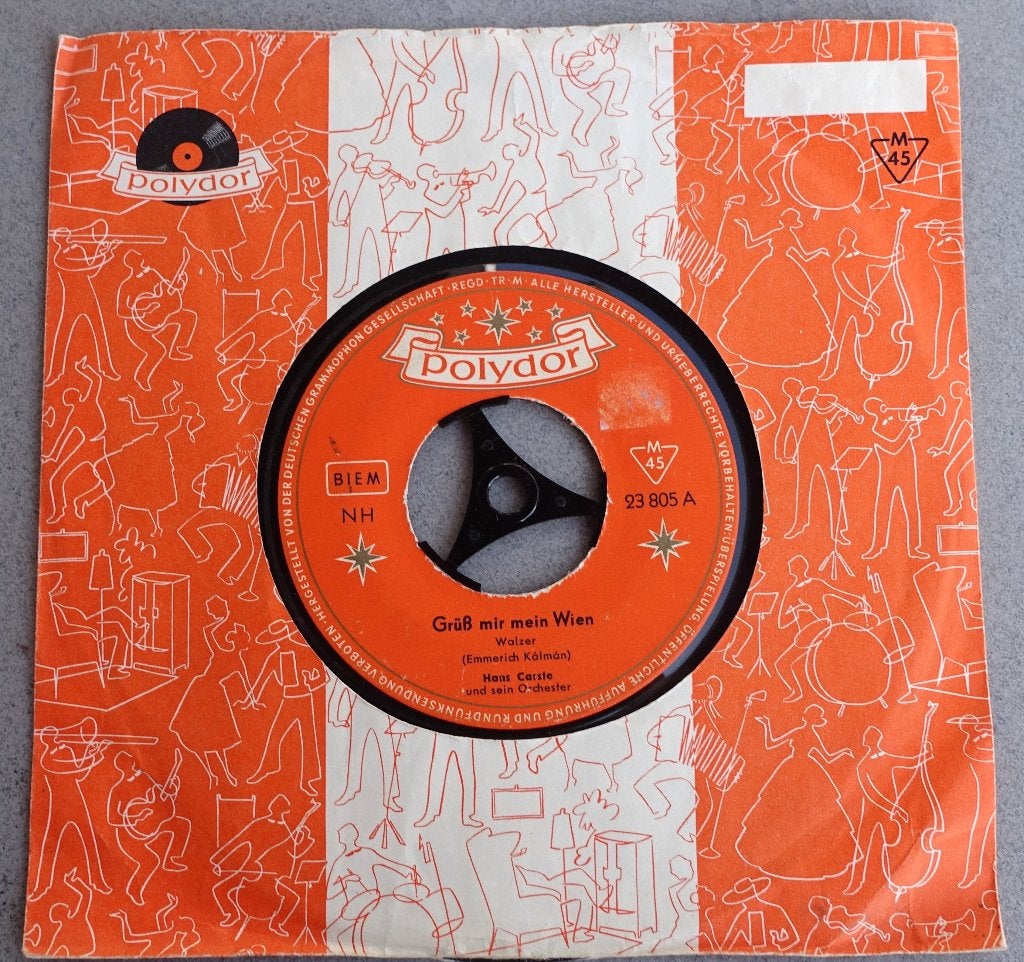Hans Carste - Grüß mir mein Wien / Dorfkiner-Walzer (7 inch), Fotohoes, 7 inch, Zo goed als nieuw, Overige typen