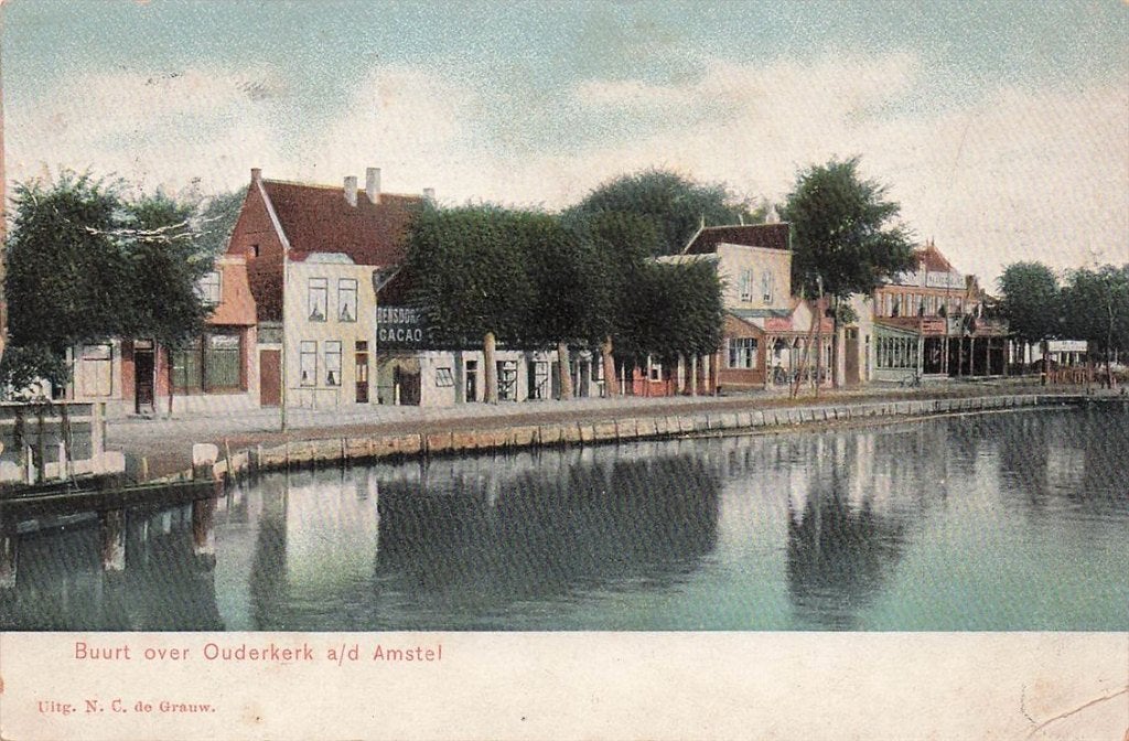 703-002-003 Buurt over Ouderkerk aan de Amstel, Verzamelen, Ansichtkaarten | Nederland, Verzenden, Voor 1920, Noord-Holland