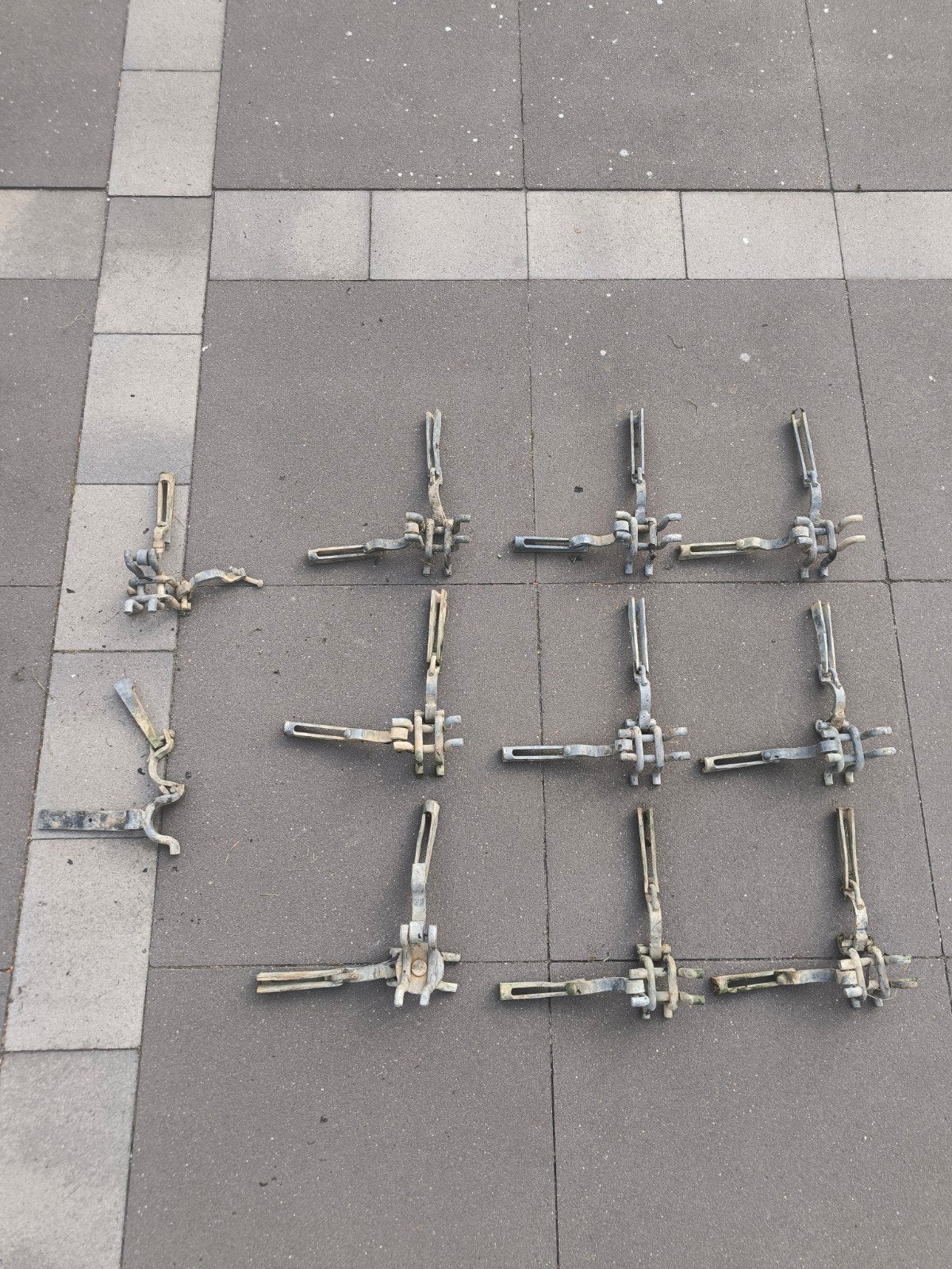 11 steigerkoppelingen / spiekoppelingen / kruiskoppelingen, Ophalen, Gebruikt, Overige typen, Minder dan 2 meter