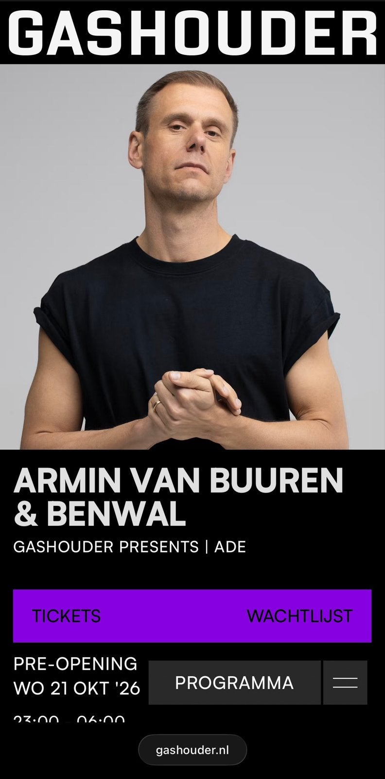 Armin van Buuren  & Benwal ADE Gashouder, Drie personen of meer, Oktober