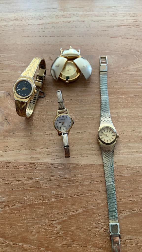 bieden 2 dames horloges, 1 horloge hanger, Overige materialen, Gebruikt, Polshorloge, Overige materialen