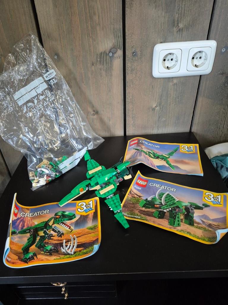 LEGO Creator 31058 Groene Dinosaurus 3-in-1 set, Lego, Compleet, Ophalen of Verzenden, Zo goed als nieuw