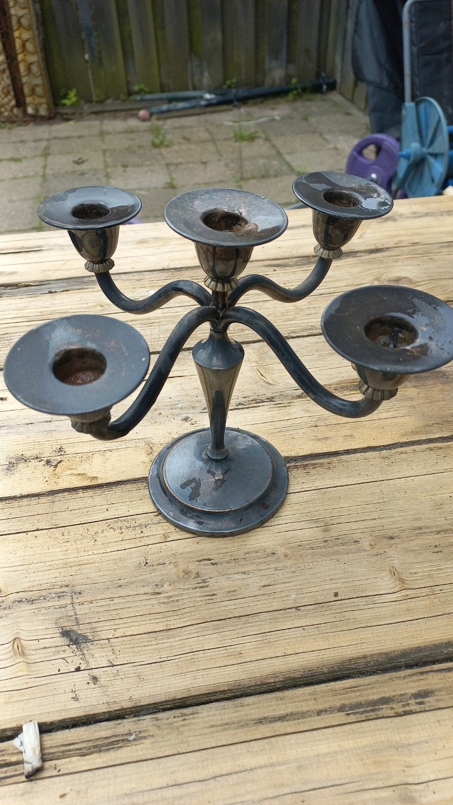 Vintage 5armige kandelaar, Ophalen of Verzenden
