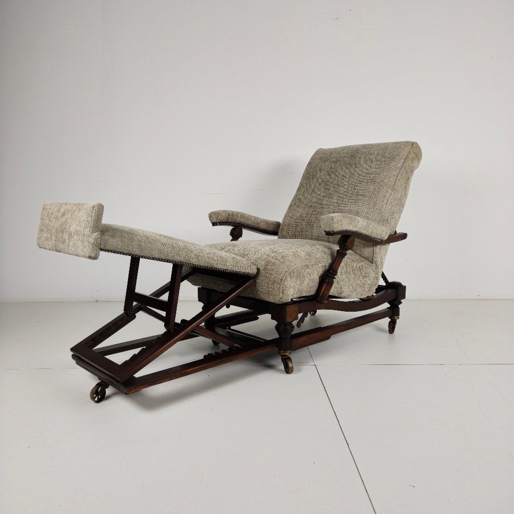 Engelse verstelbare bibliotheekstoel (circa 1860), Antiek en Kunst, Ophalen of Verzenden