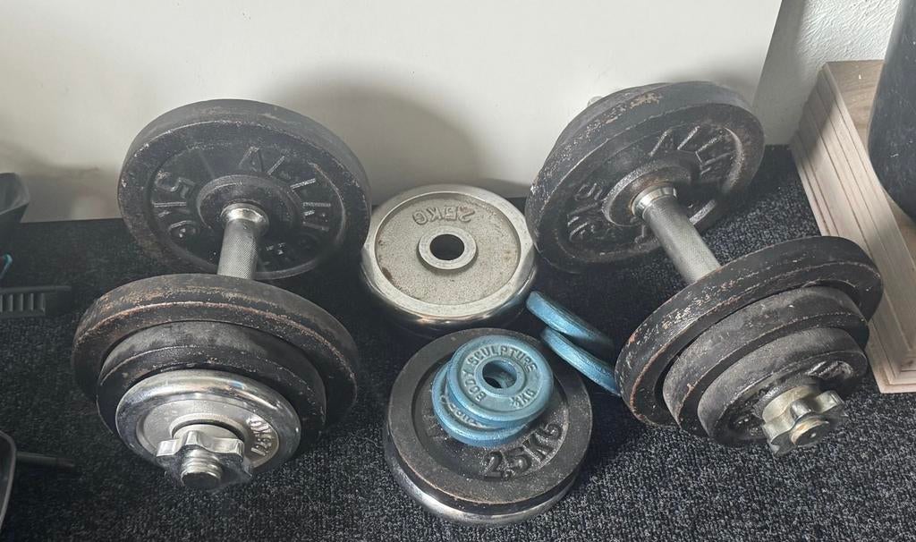 Dumbbellset met diverse gewichten, Ophalen, Gebruikt, Armen, Dumbbell