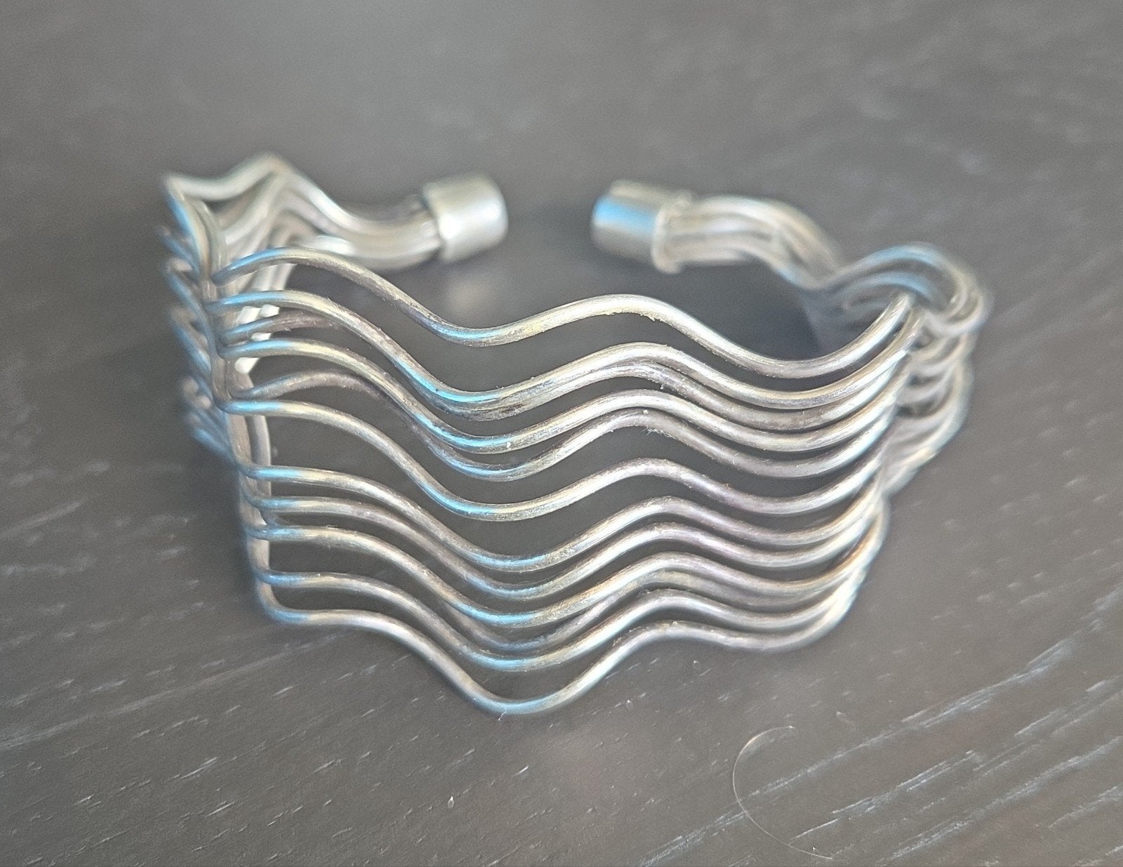vintage sterling zilveren manchetarmband, Gebruikt, Ophalen of Verzenden, X, Zilver